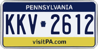 PA license plate KKV2612
