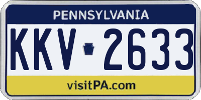 PA license plate KKV2633