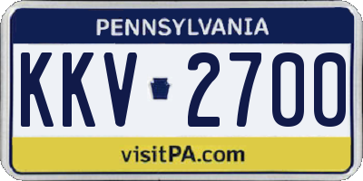 PA license plate KKV2700