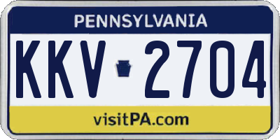 PA license plate KKV2704