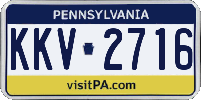 PA license plate KKV2716