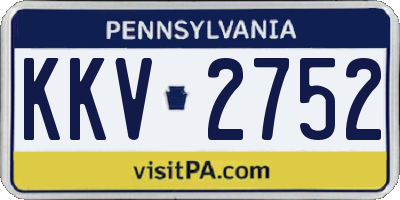 PA license plate KKV2752