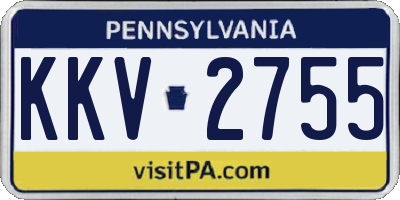 PA license plate KKV2755