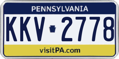 PA license plate KKV2778