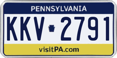 PA license plate KKV2791