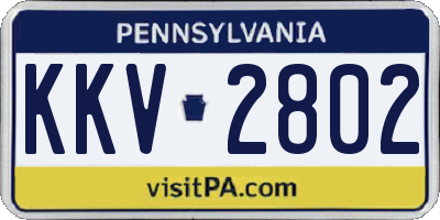 PA license plate KKV2802