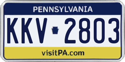 PA license plate KKV2803