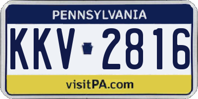 PA license plate KKV2816