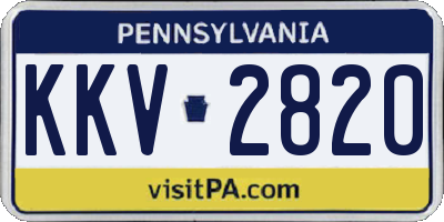 PA license plate KKV2820