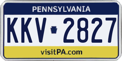 PA license plate KKV2827