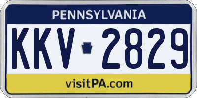 PA license plate KKV2829