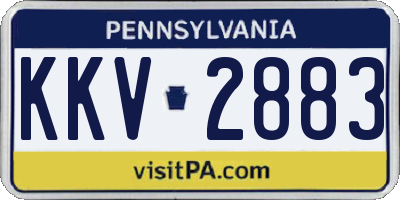 PA license plate KKV2883