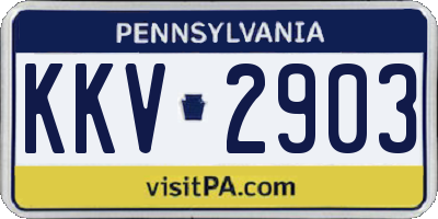 PA license plate KKV2903