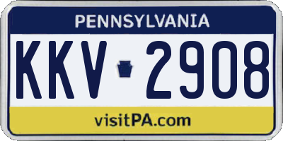 PA license plate KKV2908