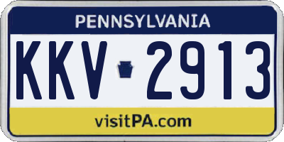 PA license plate KKV2913