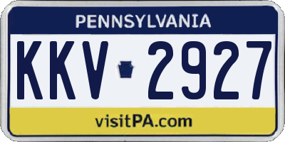 PA license plate KKV2927
