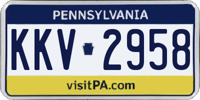 PA license plate KKV2958