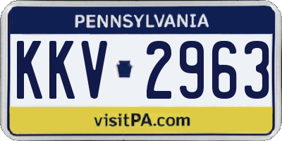 PA license plate KKV2963