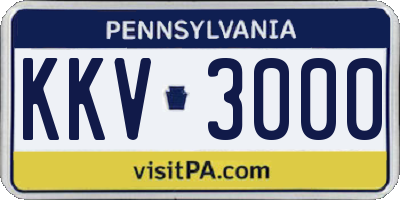 PA license plate KKV3000