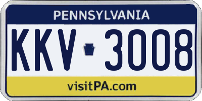 PA license plate KKV3008