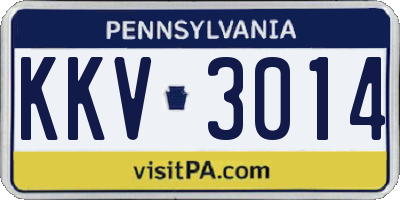 PA license plate KKV3014