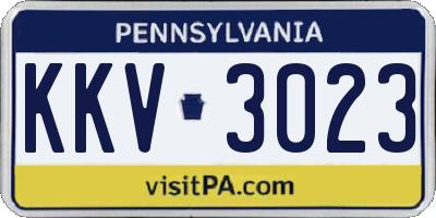 PA license plate KKV3023