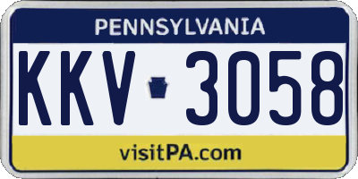 PA license plate KKV3058