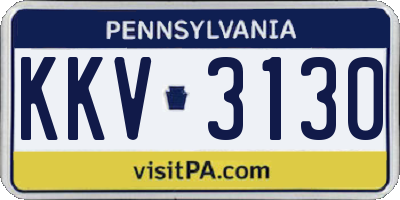 PA license plate KKV3130