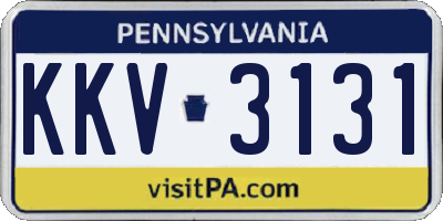 PA license plate KKV3131