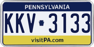 PA license plate KKV3133