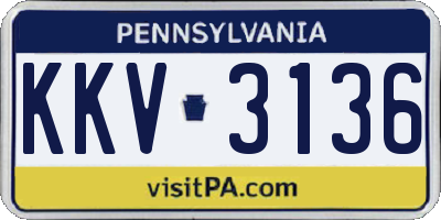 PA license plate KKV3136
