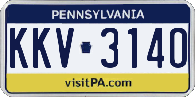 PA license plate KKV3140