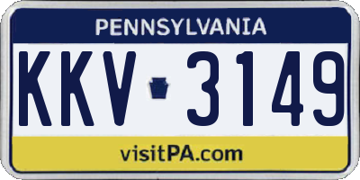 PA license plate KKV3149