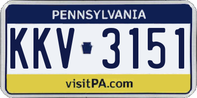 PA license plate KKV3151