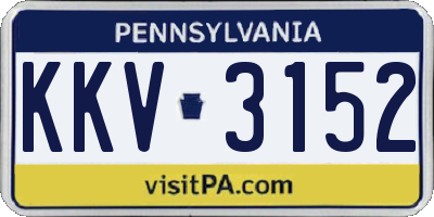 PA license plate KKV3152