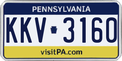 PA license plate KKV3160