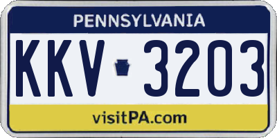PA license plate KKV3203