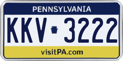 PA license plate KKV3222