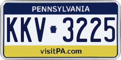 PA license plate KKV3225