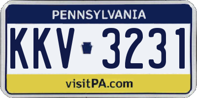 PA license plate KKV3231