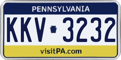PA license plate KKV3232