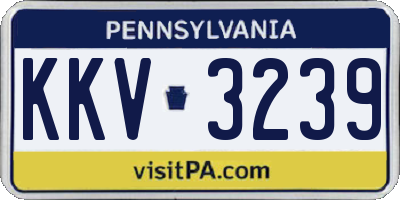 PA license plate KKV3239