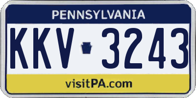 PA license plate KKV3243