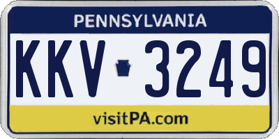 PA license plate KKV3249