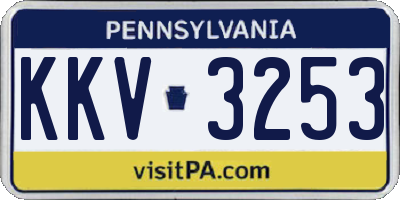 PA license plate KKV3253