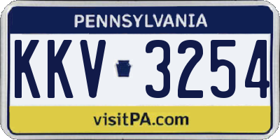 PA license plate KKV3254