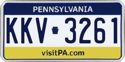 PA license plate KKV3261