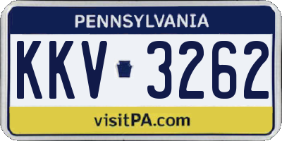 PA license plate KKV3262