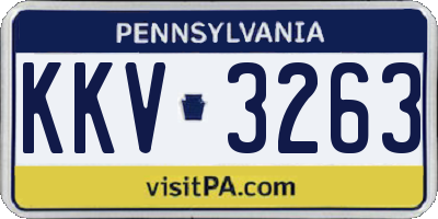PA license plate KKV3263