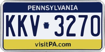 PA license plate KKV3270